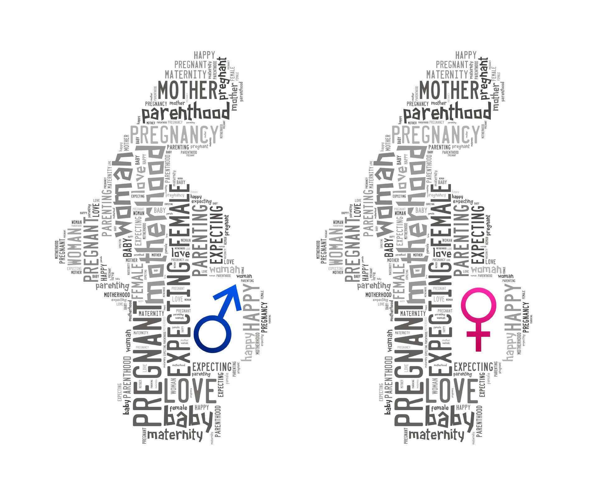 Pregnant woman word cloud