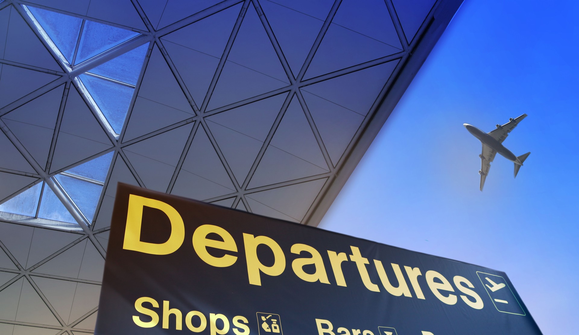 Departure sign in airport