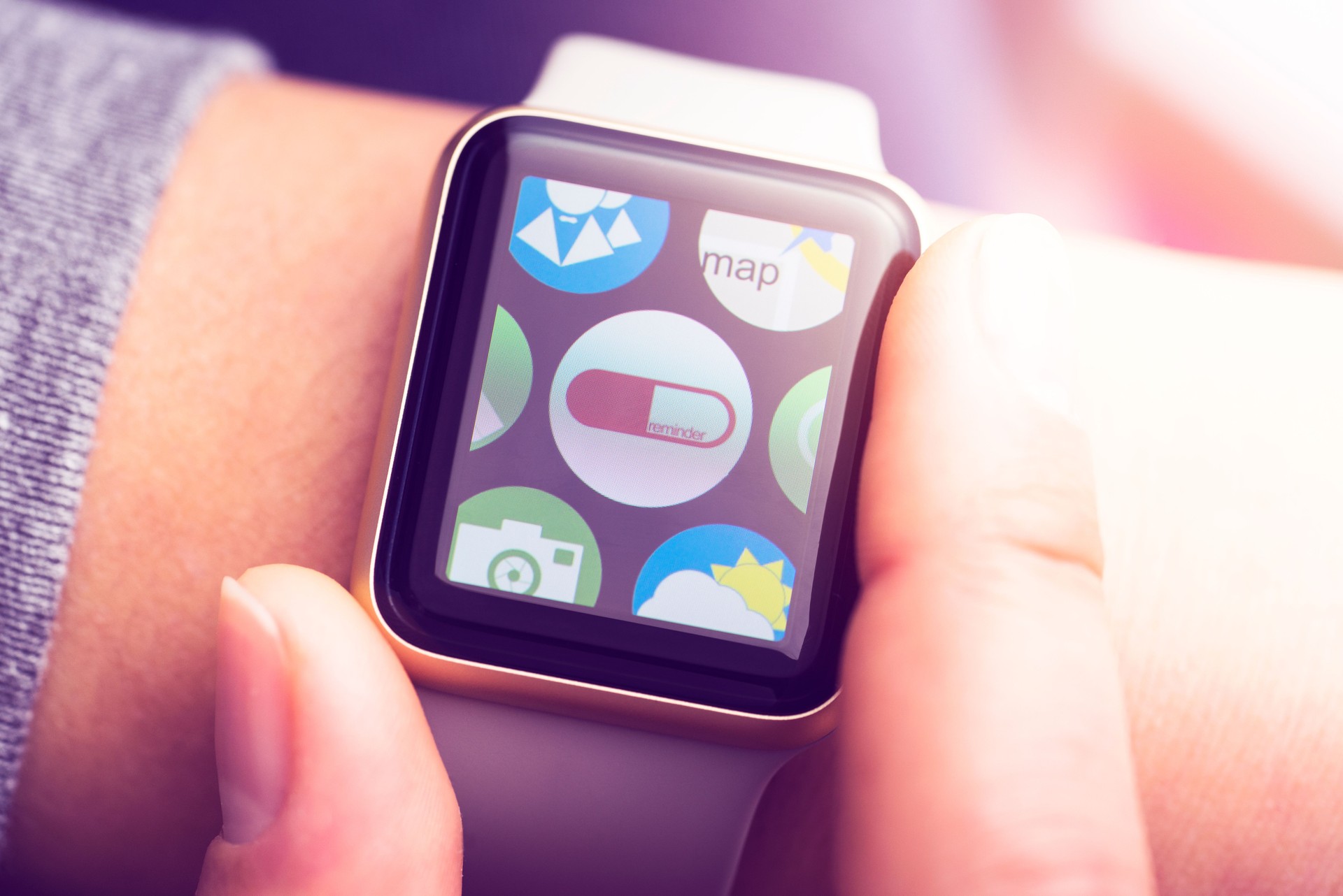 Pill reminder application on smart watch touchscreen